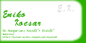 eniko kocsar business card